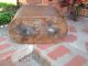 Vtg.  Antique Copper Tub Boiler Wash Kettle Wood Handles Fireplace Storage Large Primitives photo 5