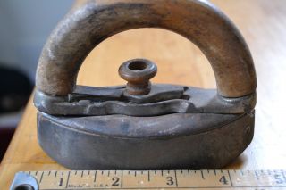 Wooden Handle Antique Iron Small Size photo