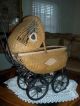 Whitney Carraige Co.  Antique Victorian Wicker Doll Coach / Buggy - Baby Carriages & Buggies photo 4