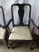 Rare Set Eight 8 Queen Anne Antique Vintage Side Dining Arm Chairs Room Armchair 1900-1950 photo 5