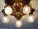 { Beautiful} Vintage 20 - 30 ' S Ceiling Light Lamp Fixture Polychrome 5 Lights Chandeliers, Fixtures, Sconces photo 3