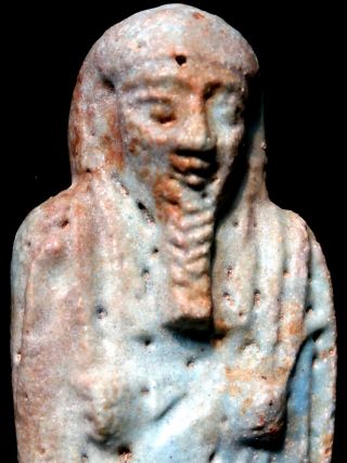 Egyptian Shabti - Son Of Wedjat Turquoise Glazed Late Dynastic Period 600bc photo