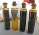Set Of 4 Waverly Oil Works Clear Pharmacy Apothecary Bottles With Corks Intact Bottles & Jars photo 1