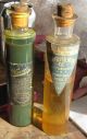 Set Of 4 Waverly Oil Works Clear Pharmacy Apothecary Bottles With Corks Intact Bottles & Jars photo 3