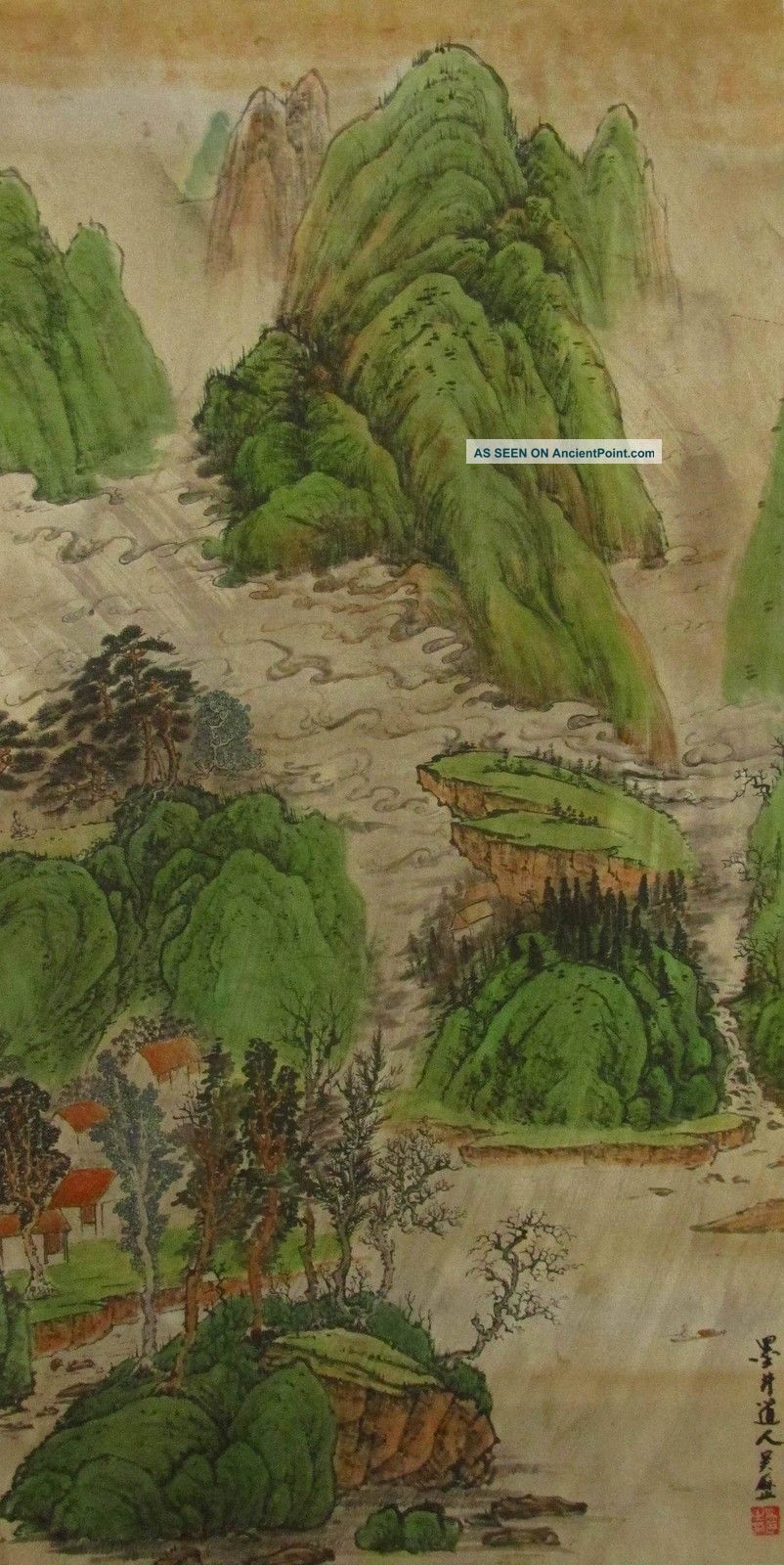 Fine Chinese Green&redlandscape Painting Hang Scroll Maked By Wuli Paintings & Scrolls photo