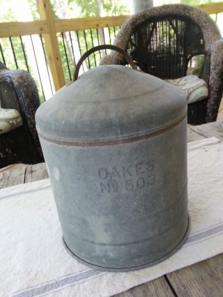 Primitive Galvanized Metal Chicken Farm Feeder Top Lid Cover Light Fixture Neat photo
