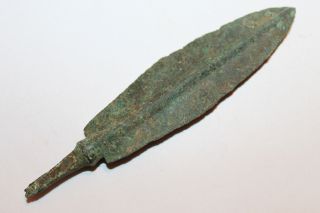 Quality Ancient Greek Bronze Spearhead 8/7th Century Bc photo