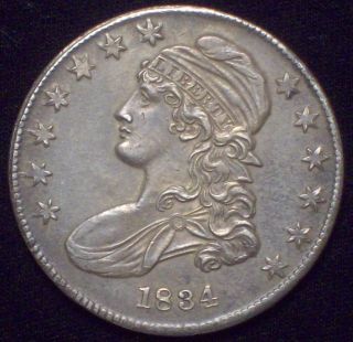 1834 Half Dollar Silver O - 114 Rare Strong Au+ Detailing Tone Some Luster photo