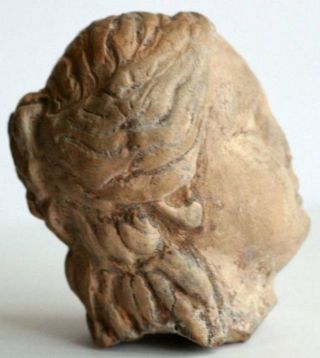 Ancient Roman Terracotta (clay) Head Of Young Woman.  1st Century photo