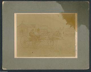 1910 Children In Horse Buggy Id ' D Outdoors Portrait Wa Photo photo