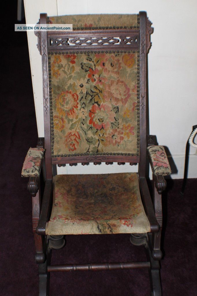 Antique Platform Rocking Chair (spring Coils) 1800-1899 photo