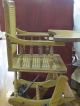 Antique Oak Wood And Wicker Baby High Chair Folds Down To Childs Rocker Baby Carriages & Buggies photo 2