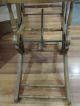 Antique Oak Wood And Wicker Baby High Chair Folds Down To Childs Rocker Baby Carriages & Buggies photo 4