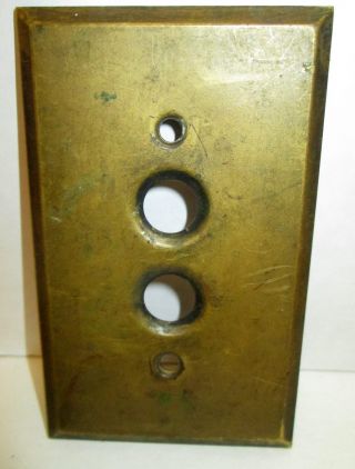 Vintage Push Button Switch Cover Antique Single Brass Light Plate Old Hardware photo