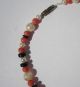 Antique 1920s Hand Crafted African Coral Pearl Black Glass Bead Necklace Jewelry photo 2