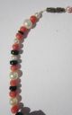 Antique 1920s Hand Crafted African Coral Pearl Black Glass Bead Necklace Jewelry photo 7