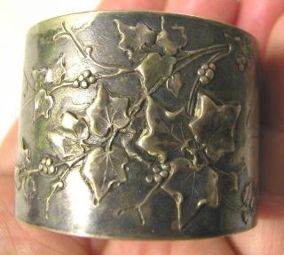 Art Nuveau Solid Silver Silver 800 German Napkin Ring L photo