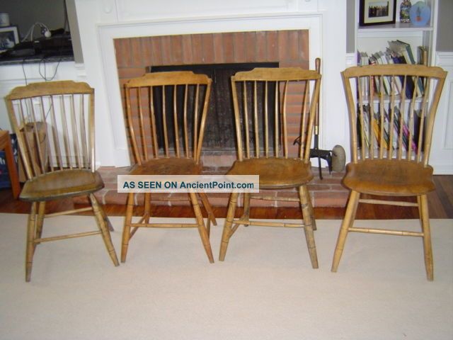 Antique Cherry Step Down Rod Back Windsor Chairs 1800-1899 photo