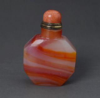 Chinese Rouge Colored Handwork Peking Glass Snuff Bottle - Jr10570 photo