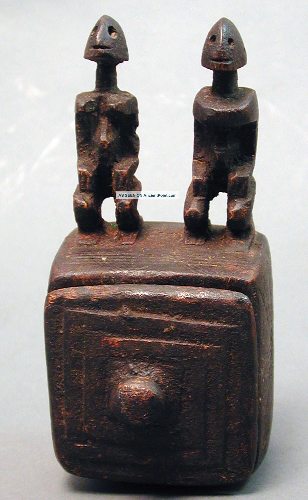 Dogon Couple African Ancestral Wood Box Container Statue Figure Mali Ethnix Other photo