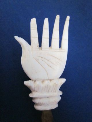 Nautical Folkart Carved Faux Ivory And Baleen Back Scratcher 19th.  C. photo