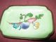 Four 1920s China Scalloped Enamel On Copper Trinket Dishes Fruits & Vegetables Bowls photo 5