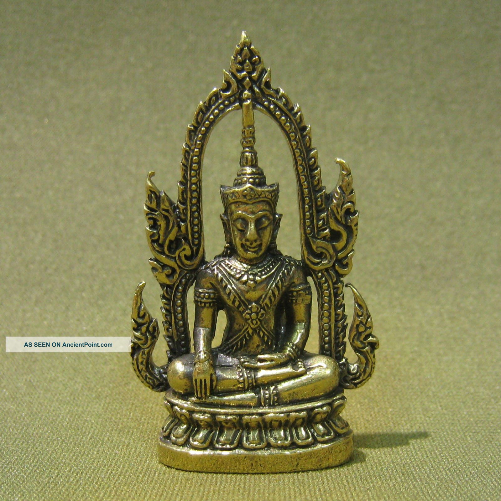 Holy Buddha Sculpture Triumph Good Luck Safety Sacred Charm Thai Amulet Amulets photo