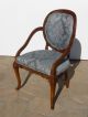 Vintage Exquisitely Carved Arm Chair French Provincial Blue Designer Fabric Post-1950 photo 2
