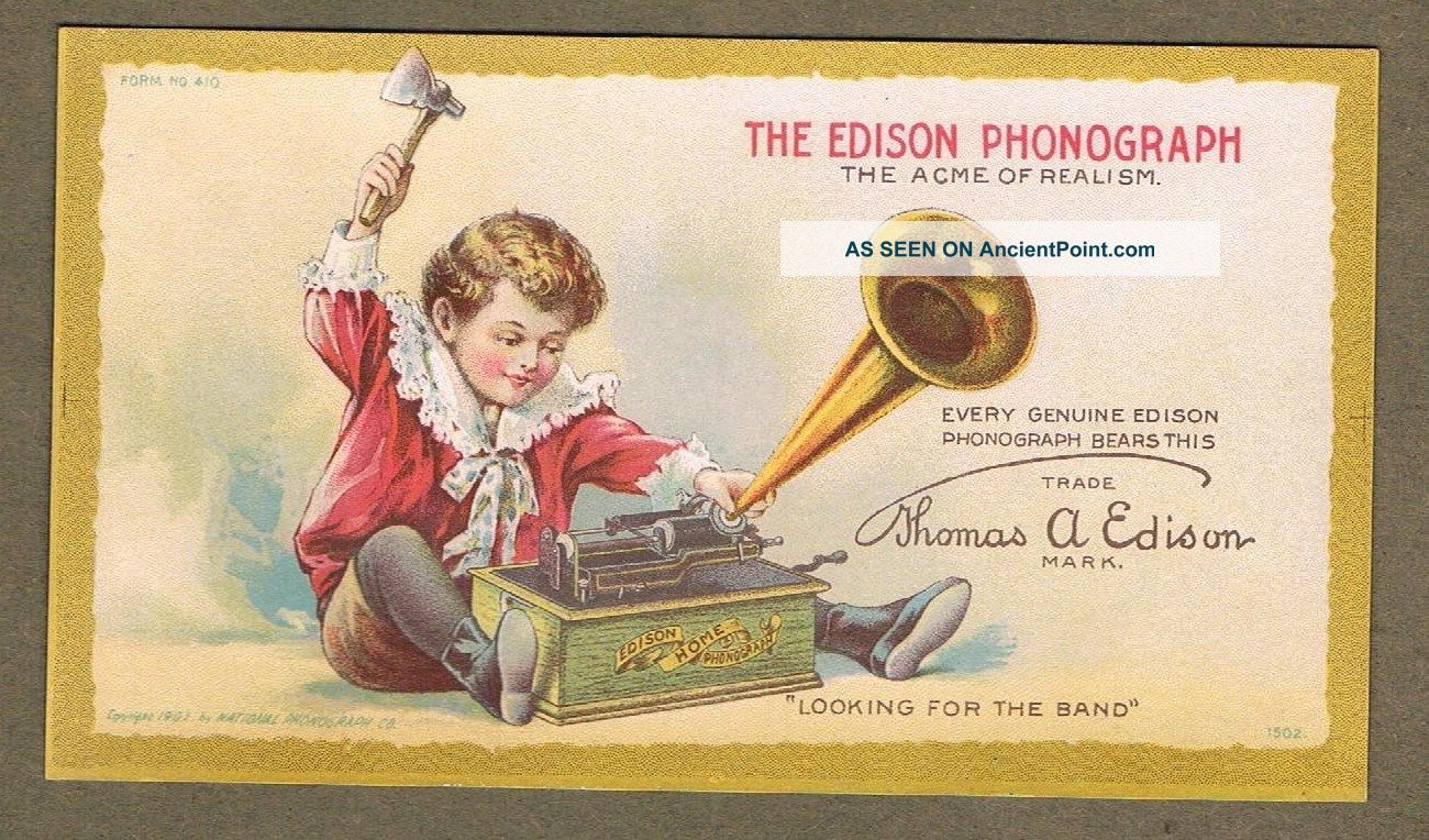 The Edison Phonograph National Phonograph Co Orange New York 1901 Trade Card Other photo