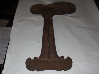 Antique Cast Iron Shoe Last Stand And Shoe Mold,  12 
