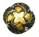 Antique Brass Button Quad Ginkgo Leaf Design W/ Cut Steel Accents Buttons photo 1