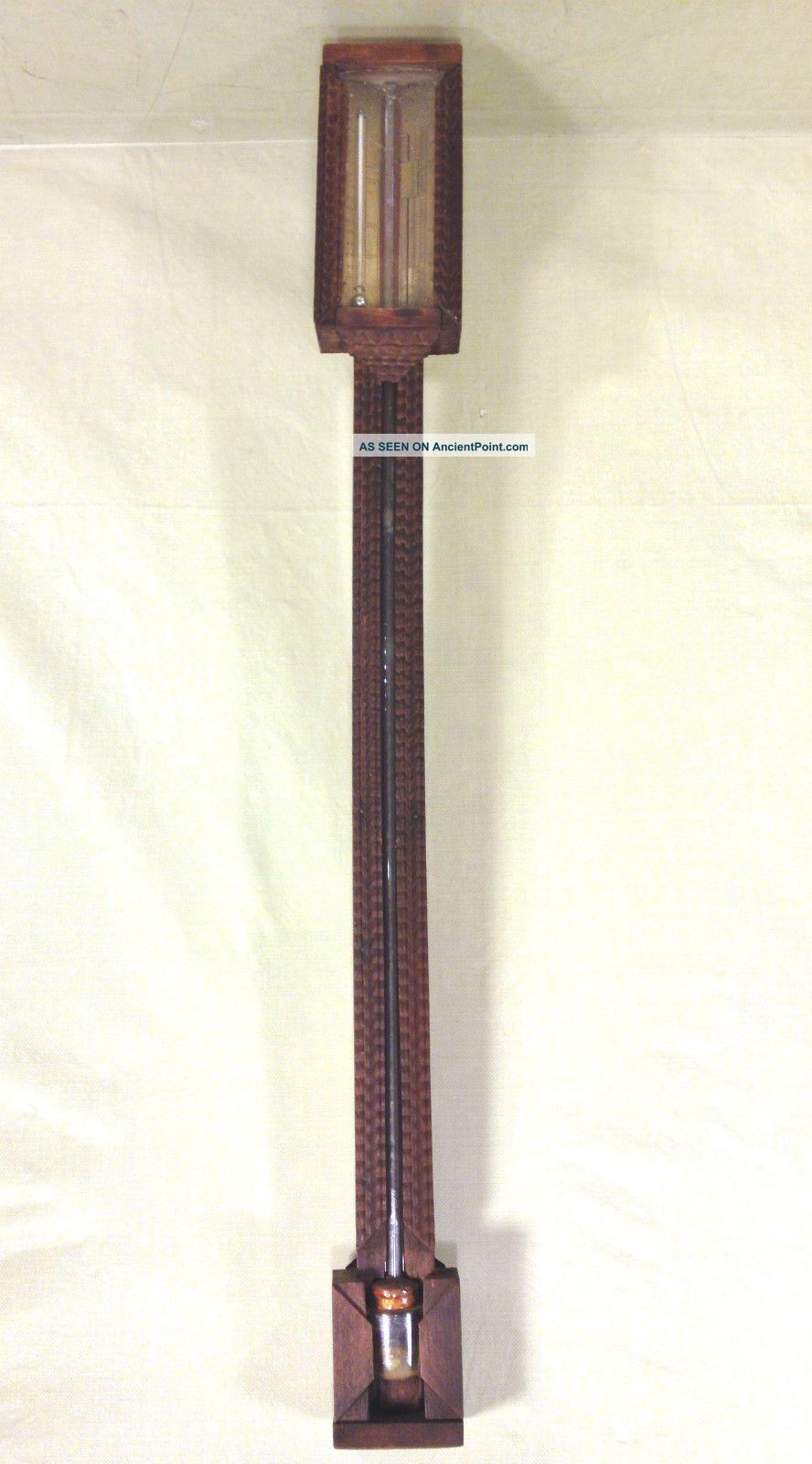 Antique D E Lent Stick Weather Station Barometer Mid 1800s Rochester Ny Barometers photo