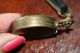 Vintage German Brass Compass With Leather Buttonhole Strap. Other photo 2