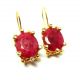 Rose Cut Diamond And Ruby Gold Plated Turkish Jewelry Earrings Islamic photo 1