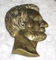 Antique Bronze Plaque Of Lincoln Metalware photo 6
