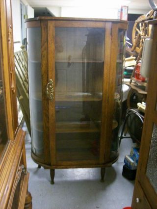 Antique Bow Front China Cabinet photo