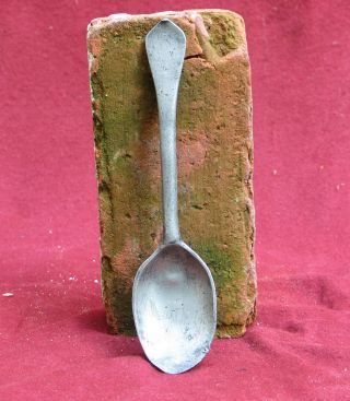 Authentic 17th Century Pewter Spoon With A Crowned Mark City Of Amsterdam photo