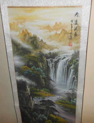 Large Chinese Hand Painting Scroll 59x22 