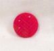 Vintage Red Glass Button Herringbone Design Czech A Beauty For Dress Or Jacket Buttons photo 1