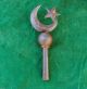 Antique Islamic Turkish Ottoman Alam Standard Tombak Finial Crescent Moon Star Islamic photo 1