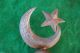 Antique Islamic Turkish Ottoman Alam Standard Tombak Finial Crescent Moon Star Islamic photo 2