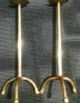 Arts And Crafts Antique Hand Wrought Copper/brass Candlesticks Pair Arts & Crafts Movement photo 4