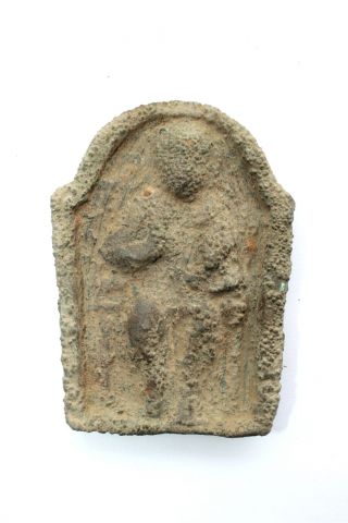 Byzantine Period Large Bronze Icon - Jesus Christ 1200 - 1300 Ad photo