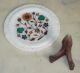 An Attractive Plate White Marble Inlay Handicraft India photo 7