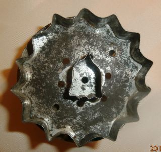 Vintage Primitive Tin Folk Art Round Cookie Cutter photo