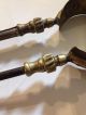 Primitive Coal Stove Tongs Antique Brass,  Gold Metal & Ironwork Primitives photo 1