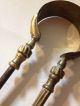 Primitive Coal Stove Tongs Antique Brass,  Gold Metal & Ironwork Primitives photo 5