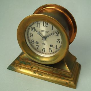 Chelsea Ships Bell Clock Commander Model Sn 150090 4 Inch Silvered Dial 1922 photo