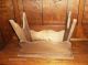 Primitive Scroll Wood Foot Stool Table Porcelain Knob Primitives photo 5