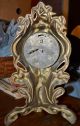 Very Large Antique Art Nouveau Metal Clock Large Lady And Flowers Manhattan Clocks photo 3